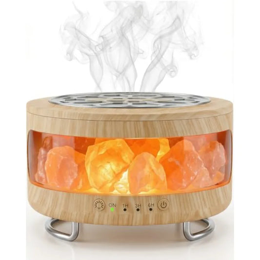 Essential Oil Diffuser With Himalayan Salt Lamp Ultrasonic Humidifier