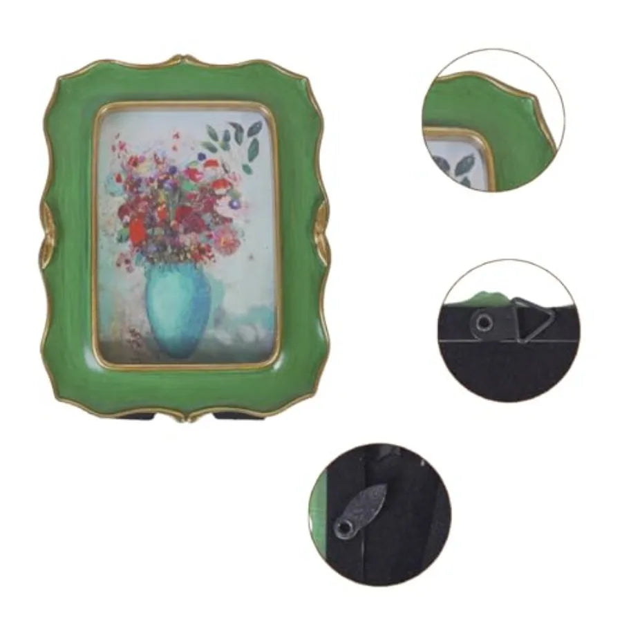 Vintage Ornamental Acrylic Photo Frame Wall Mount Tabletop