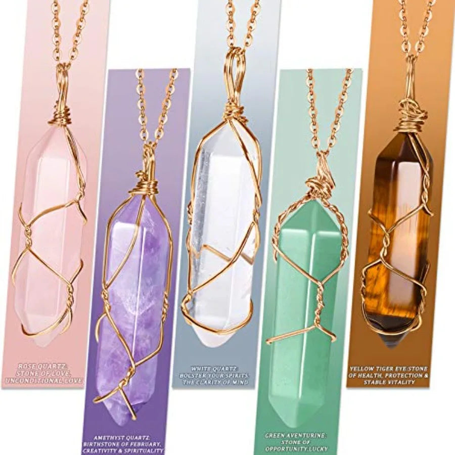 Yaomiao Crystal Necklaces Healing Stone Pendant Natural Gemstone Jewelry