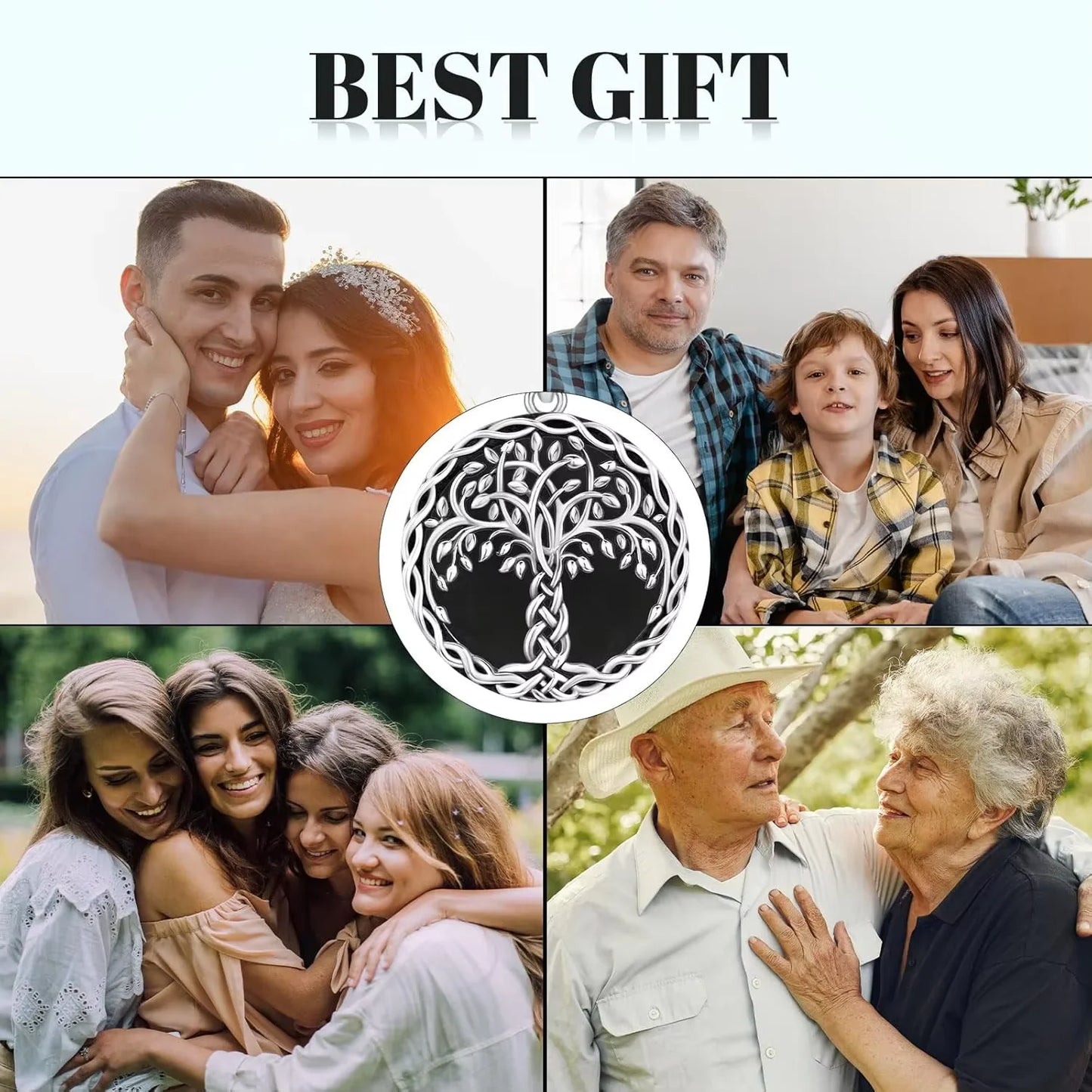 DRINSPER 925 Sterling Silver Tree Of Life Pendant Necklace