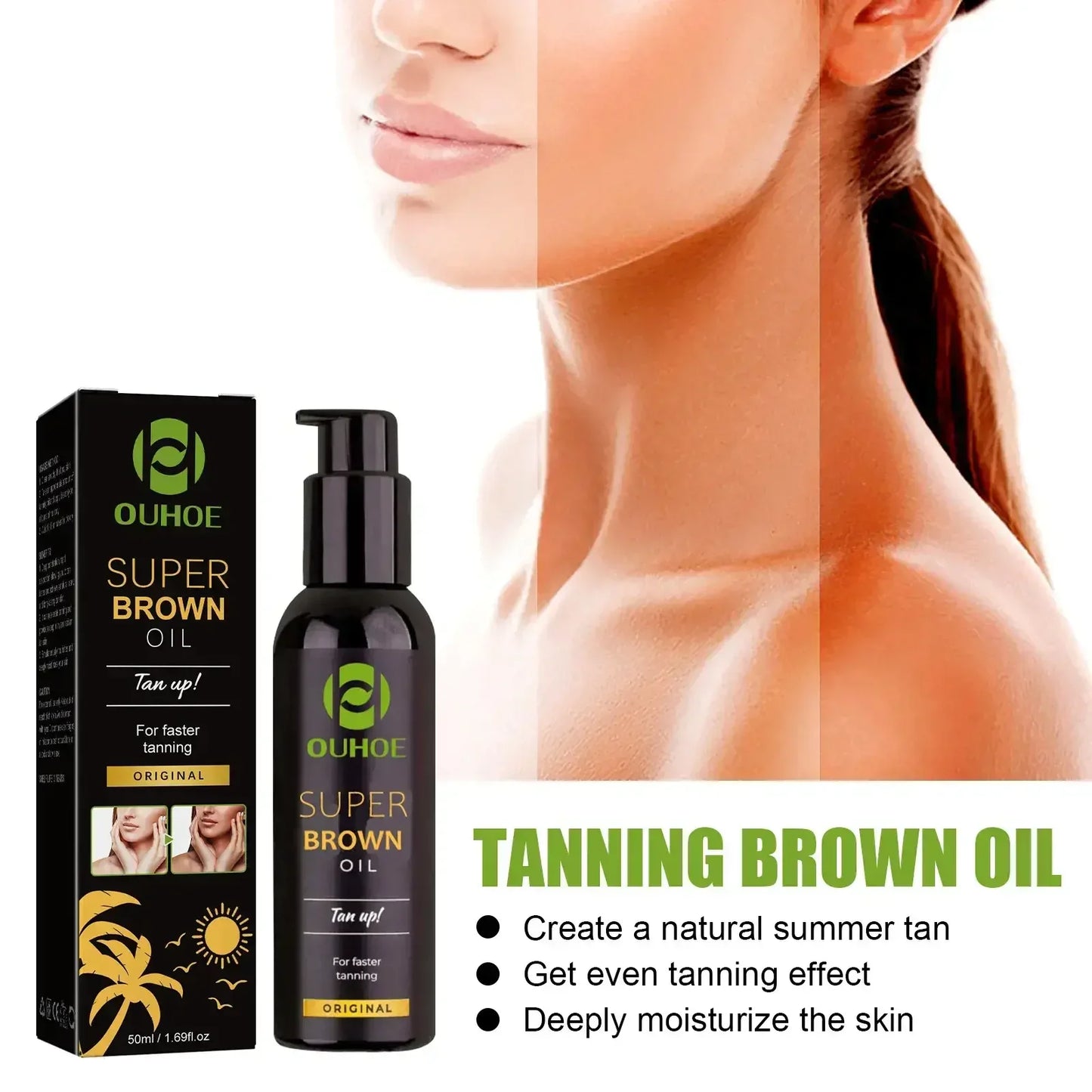 Ouhoe Intensive Sunless Tanning Oil For Bronzing Glow