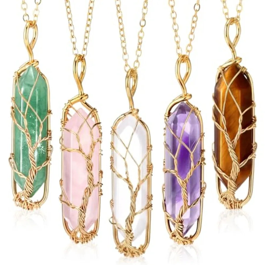Yaomiao Crystal Necklaces Healing Stone Pendant Natural Gemstone Jewelry