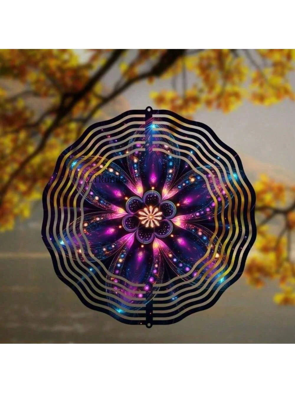 Mandala Solar Wind Spinner With LED Lights For Outdoor Garden