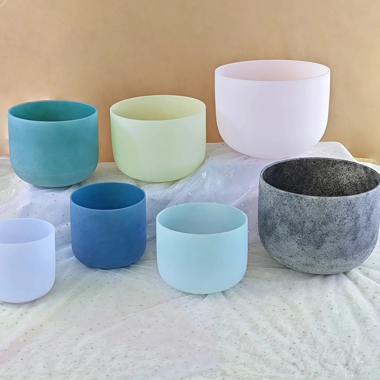 Gemstone Fusion Crystal Singing Bowl Set 432Hz 7 Pcs