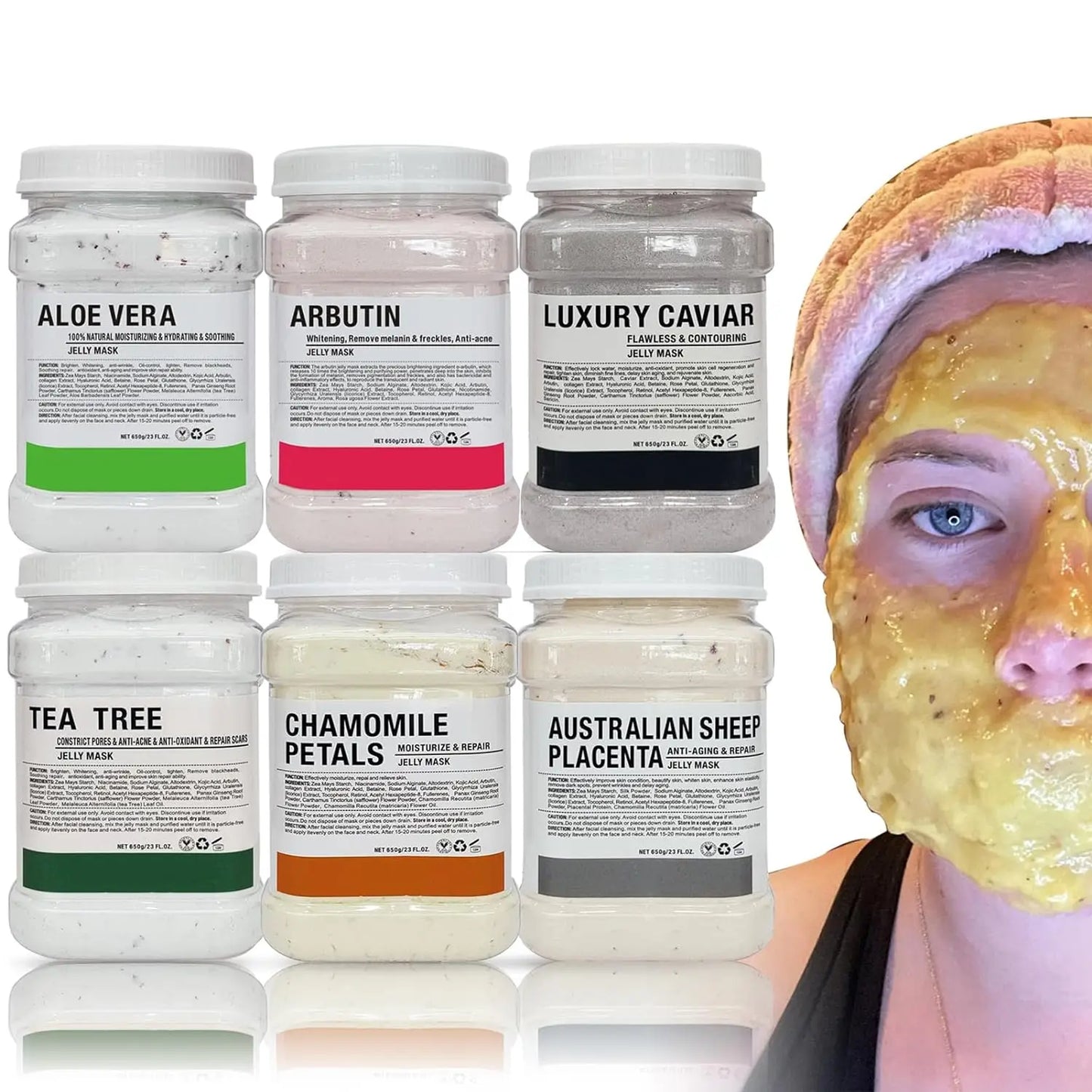 YMEYFAN Jelly Mask Powder 6Pcs Professional Facial Skin Care Masks
