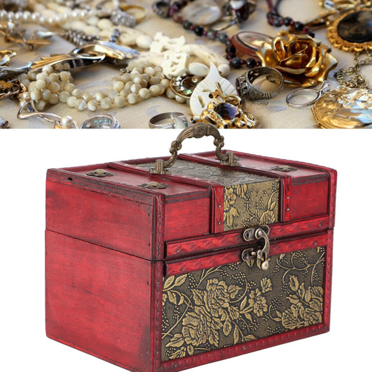 Portable Wooden Jewelry Display Box Organizer With Soft Lining