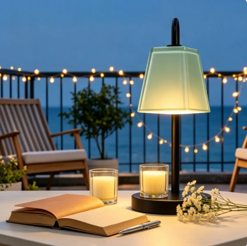 Glass Shade Candle Warmer With 4 Key Timer US Plug