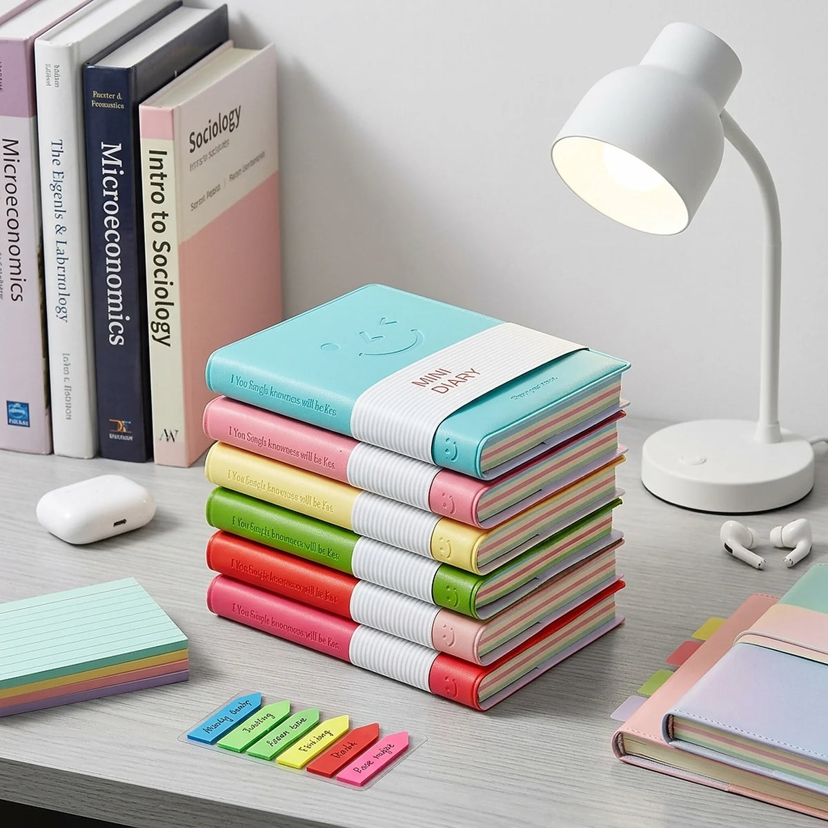 Six Pack Mini Pocket Notebooks With Leather Cover For Work