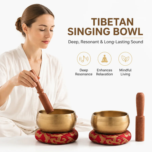 Handcrafted Buddhist Singing Bowl Set With Stick And Cushion