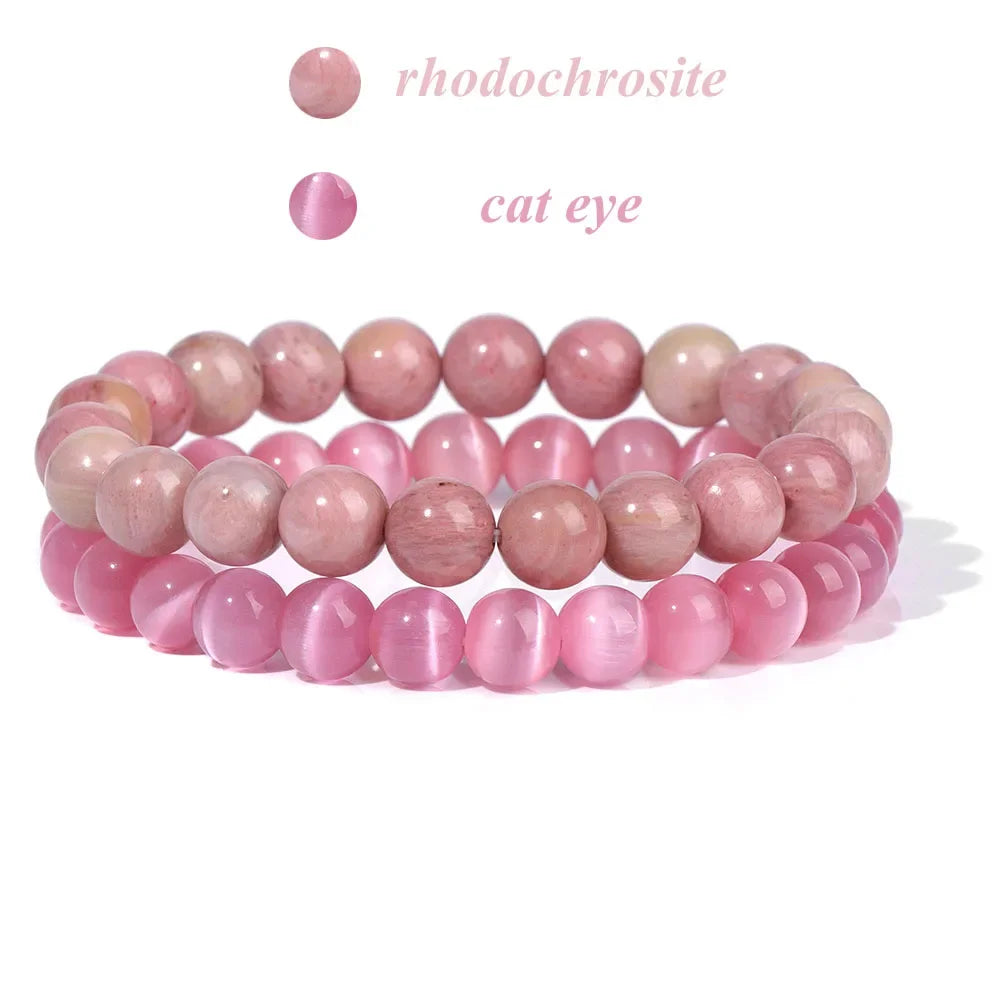 GolbalJew 2-Piece Natural Stone Bead Bracelet Set Unisex Fashion Gift