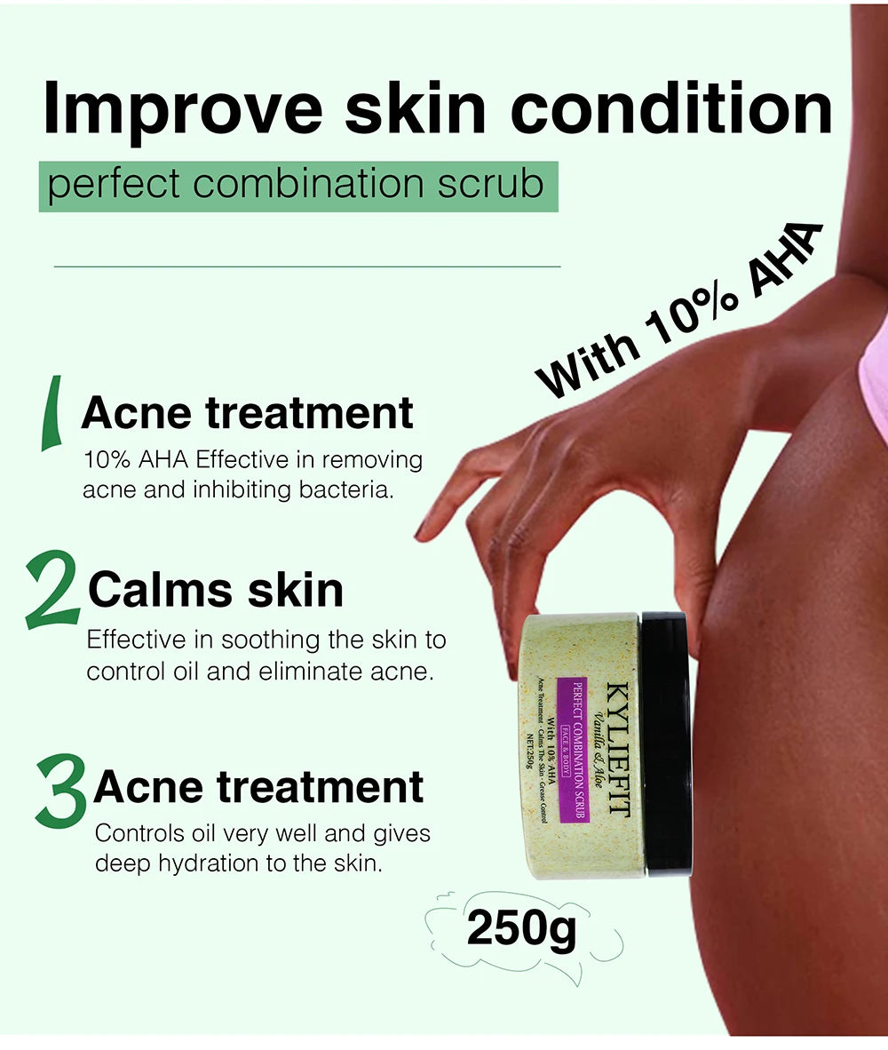 AILKE Organic Scrub Set for Face and Body with Aloe