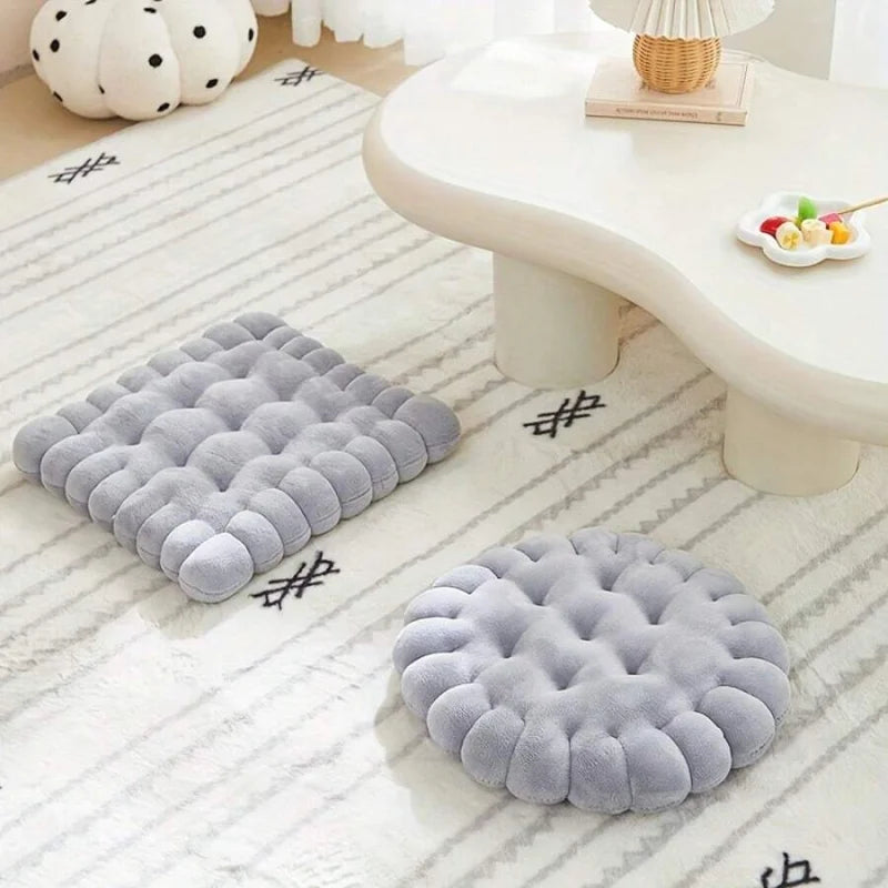 Biscuit Shaped Meditation Cushion Breathable Cotton Floor Pillow
