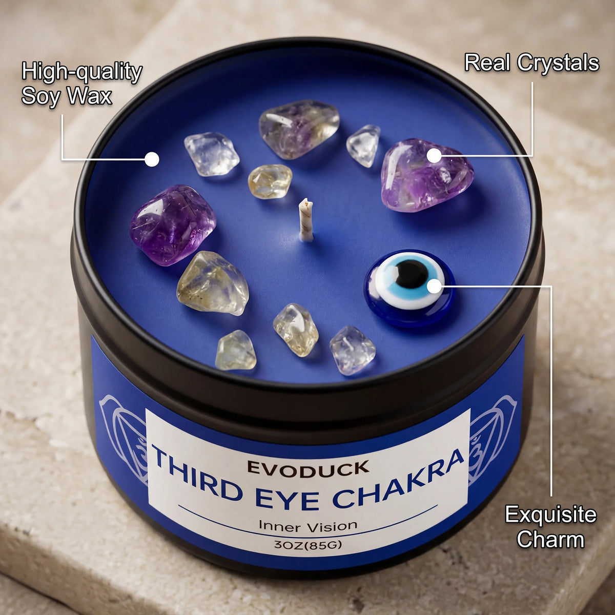 Evoduck 7 Chakra Soy Wax Candle Gift Set For Meditation