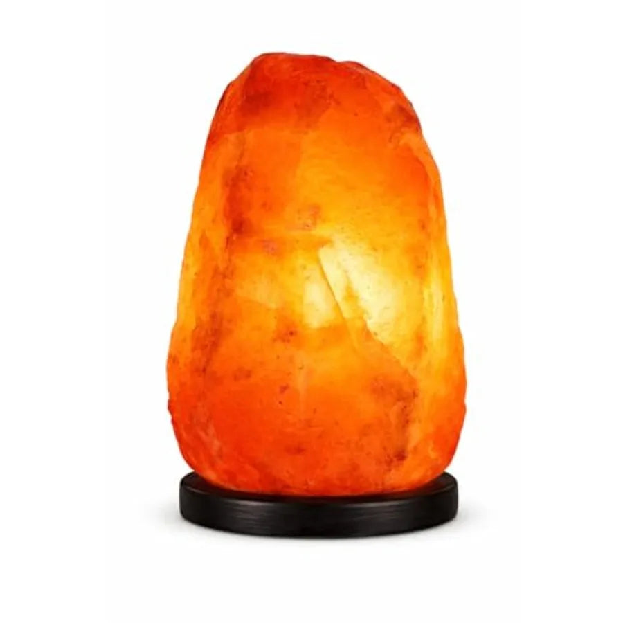 Dimmable Himalayan Salt Lamp With Wooden Base Natural Crystal Glow