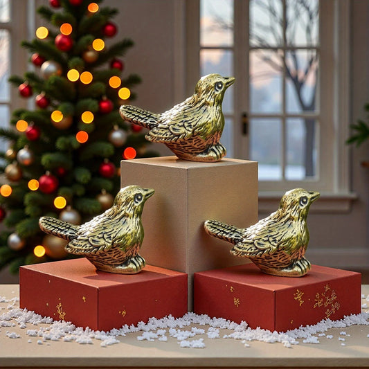 Brass Sparrow Figurine Desktop Tea Pet Home Decoration Gift