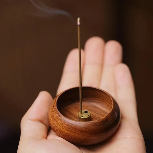 Solid Wood Incense Holder Ash Catcher for Incense Sticks