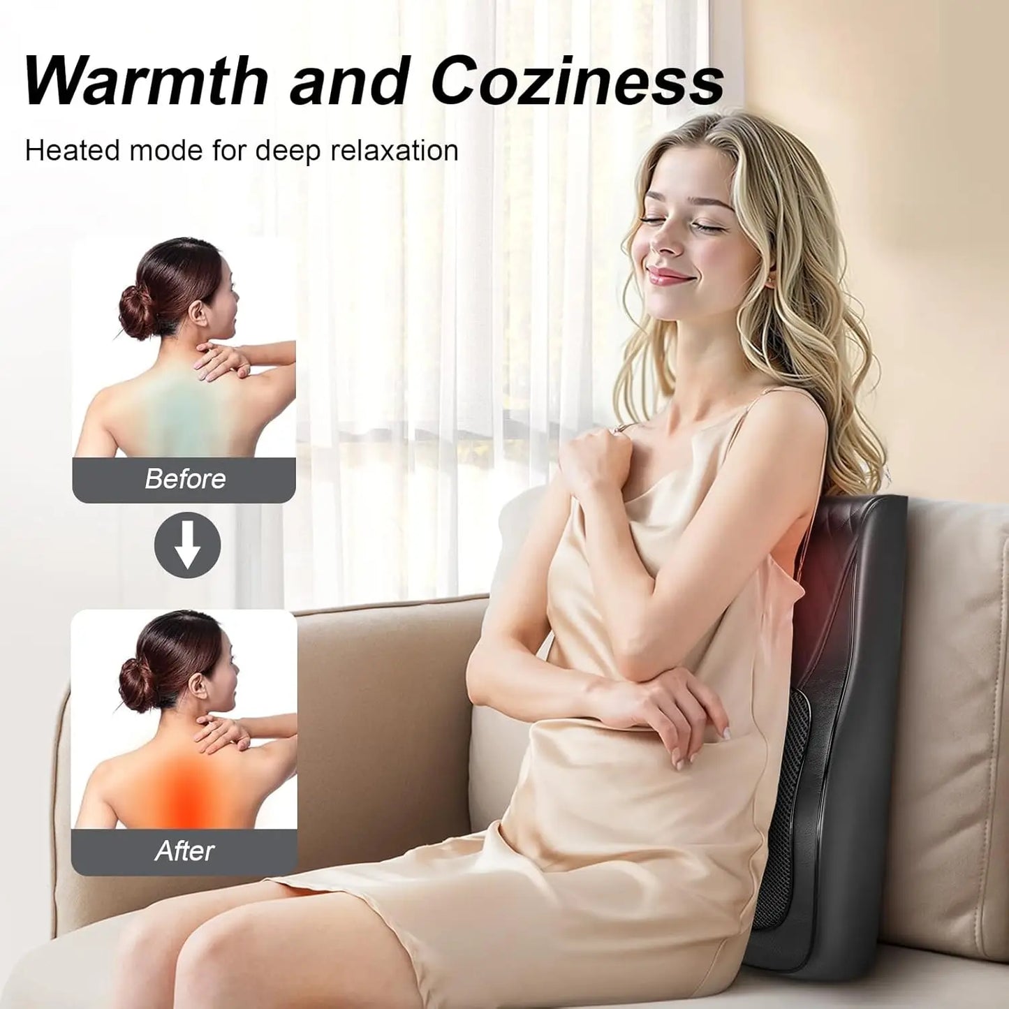 Leercon Neck Massager With Heat 3D Kneading Pillow