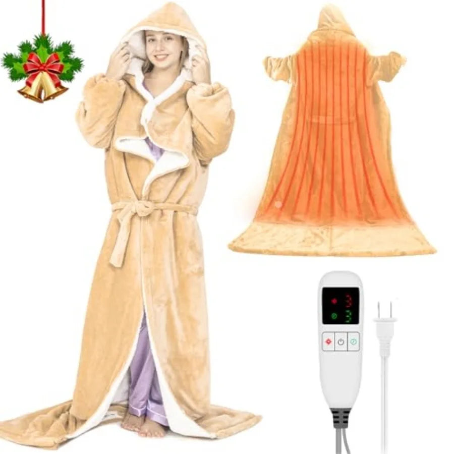 Wearable Heated Blanket For Women With Removable Foot Pocket