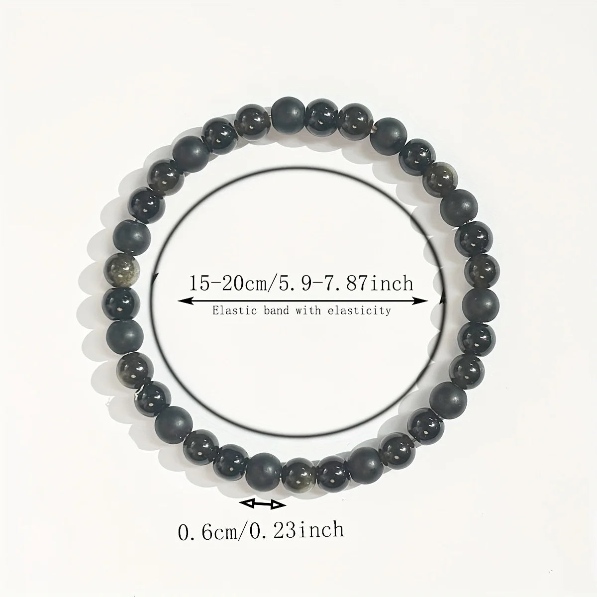 Natural Stone Elastic Bracelet With Triple Protection Features