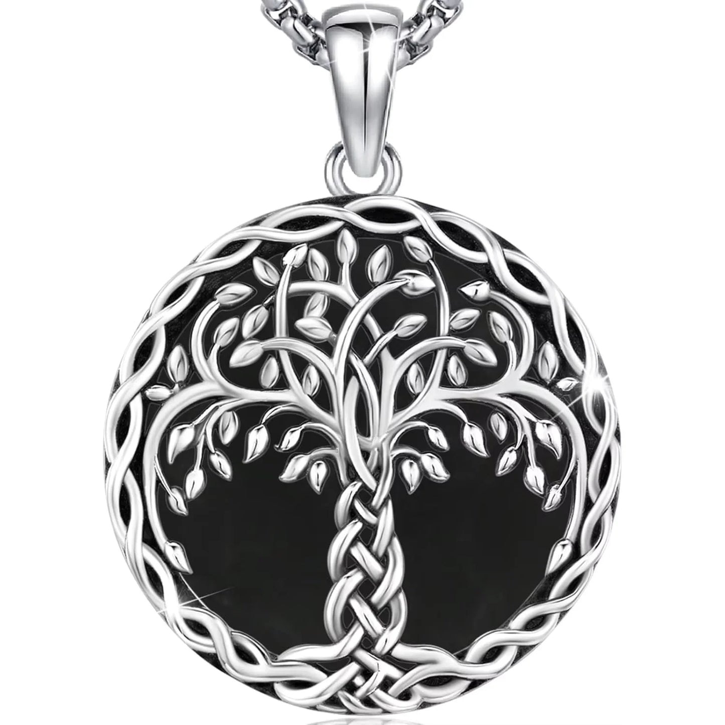 DRINSPER 925 Sterling Silver Tree Of Life Pendant Necklace