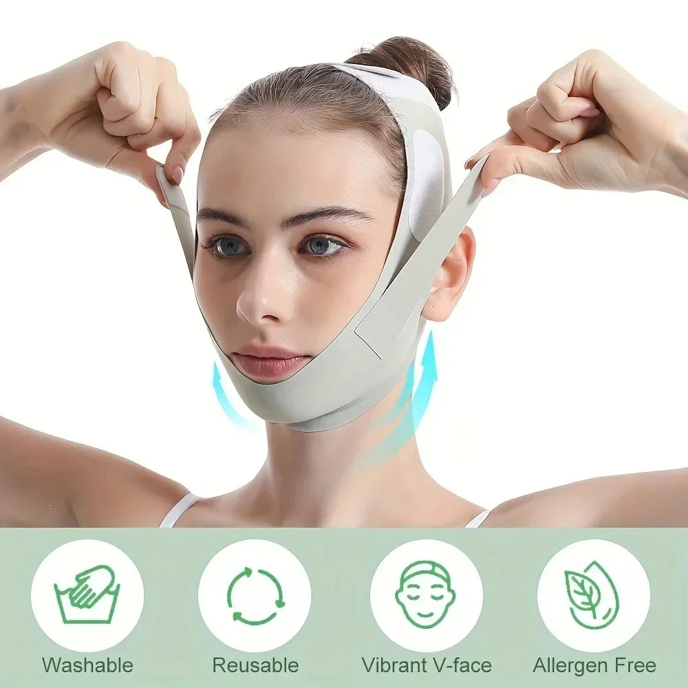 V Shape Facial Lift Band Breathable Reusable Double Chin Reducer Daily Skin Care
