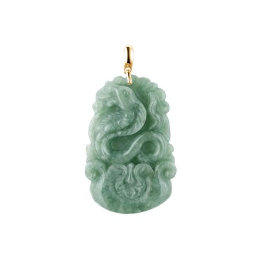 Natural Jade Necklace Real Jade Chinese Zodiac Charm Engraved Jewelry