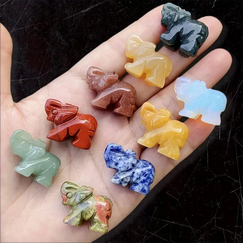 Natural Crystal Animal Carving Ornaments Original Mineral Decor