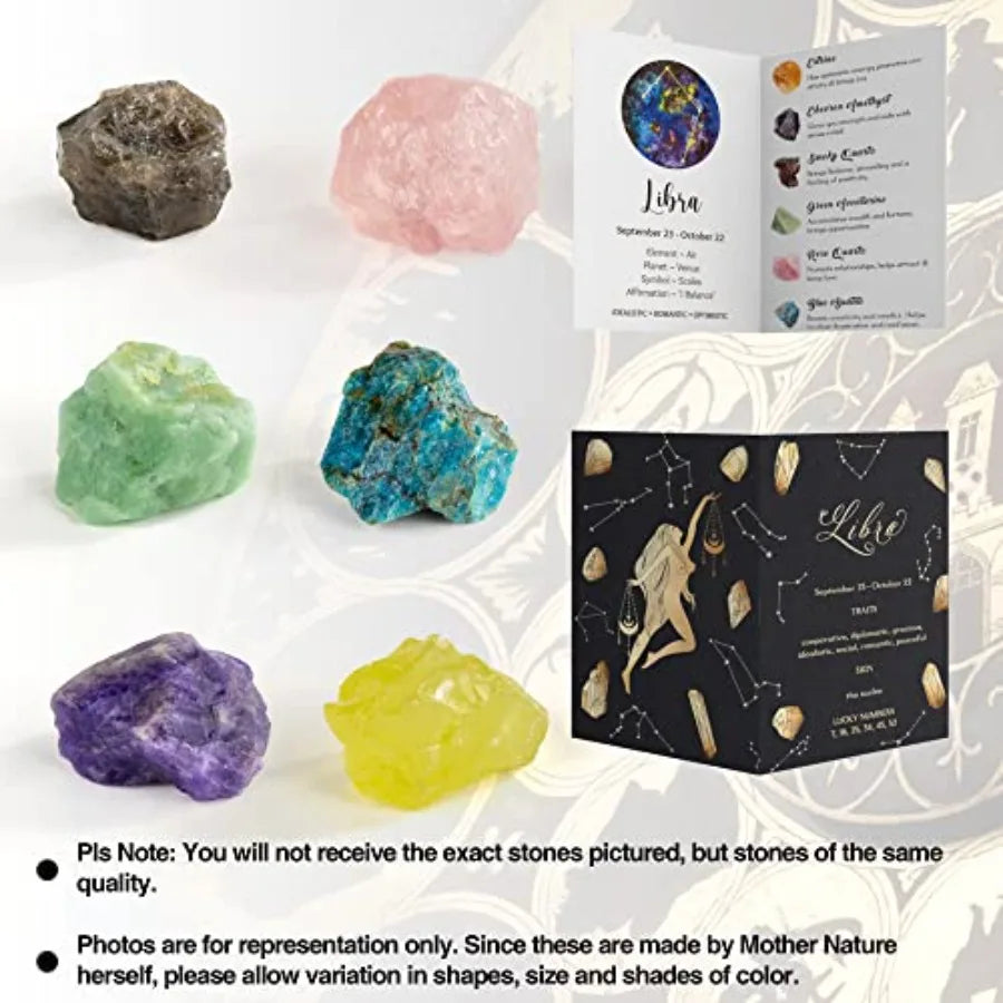 Crystals Healing Stone Gift Set With Soy Wax Zodiac Candles