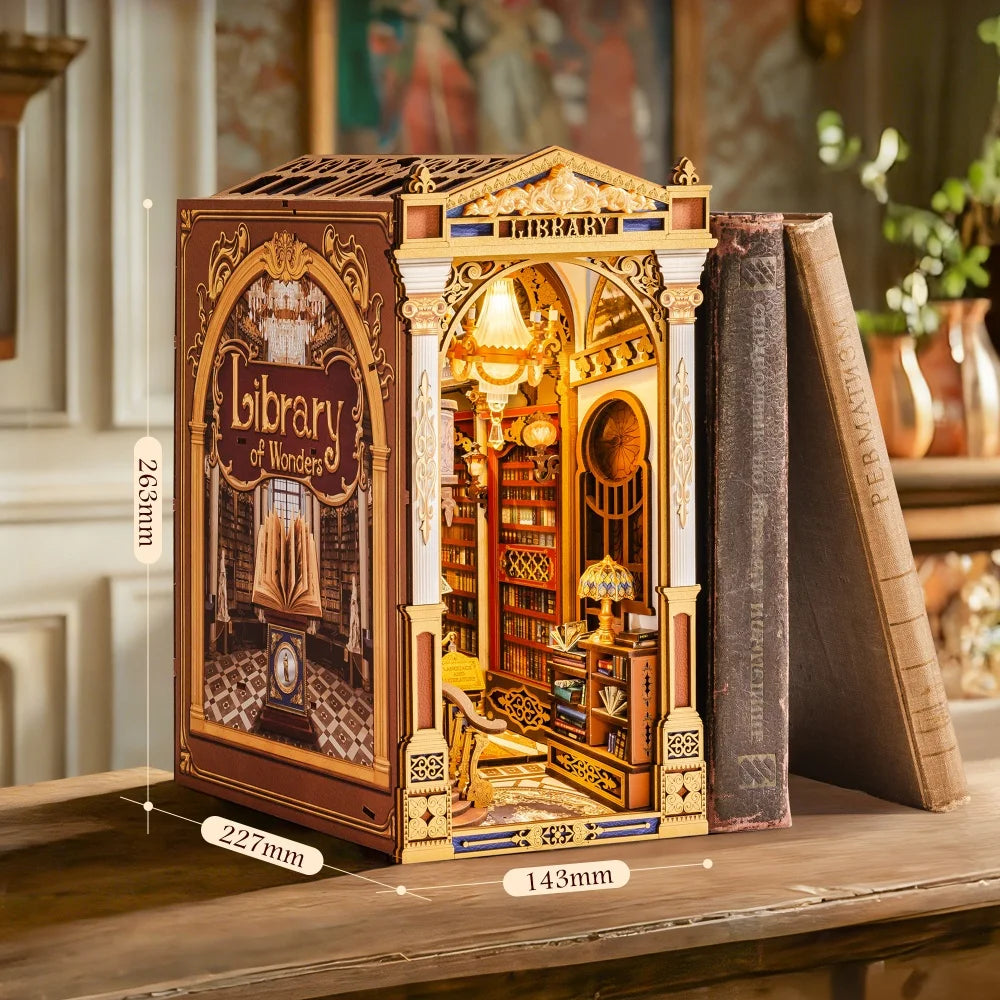Rolife Library Of Wonders Book Nook 3D Wooden Puzzle Kit