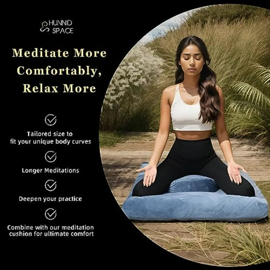 Meditation Cushion Set Zafu Zabuton Buckwheat Hull Memory Foam