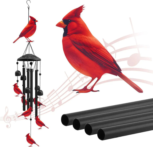 Artistic Cardinal Wind Chimes For Outdoor Garden Memorial Decoration