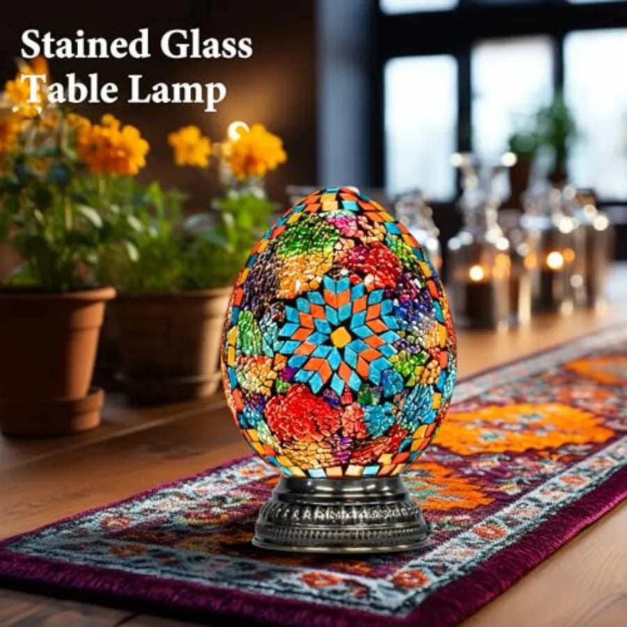 Turkish Moroccan Mosaic Glass Table Lamp Handmade Home Decor