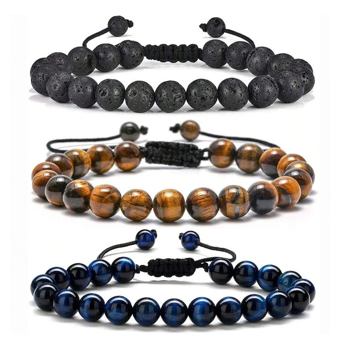 3 Style 8mm Natural Handmade Bracelets