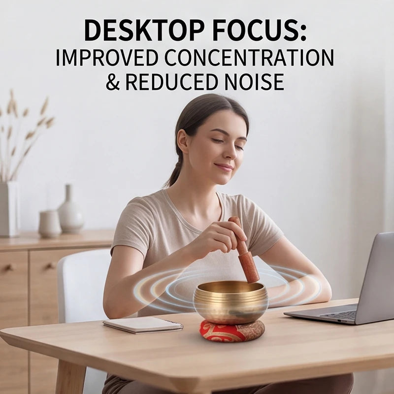 Handcrafted Buddhist Singing Bowl Set With Stick And Cushion