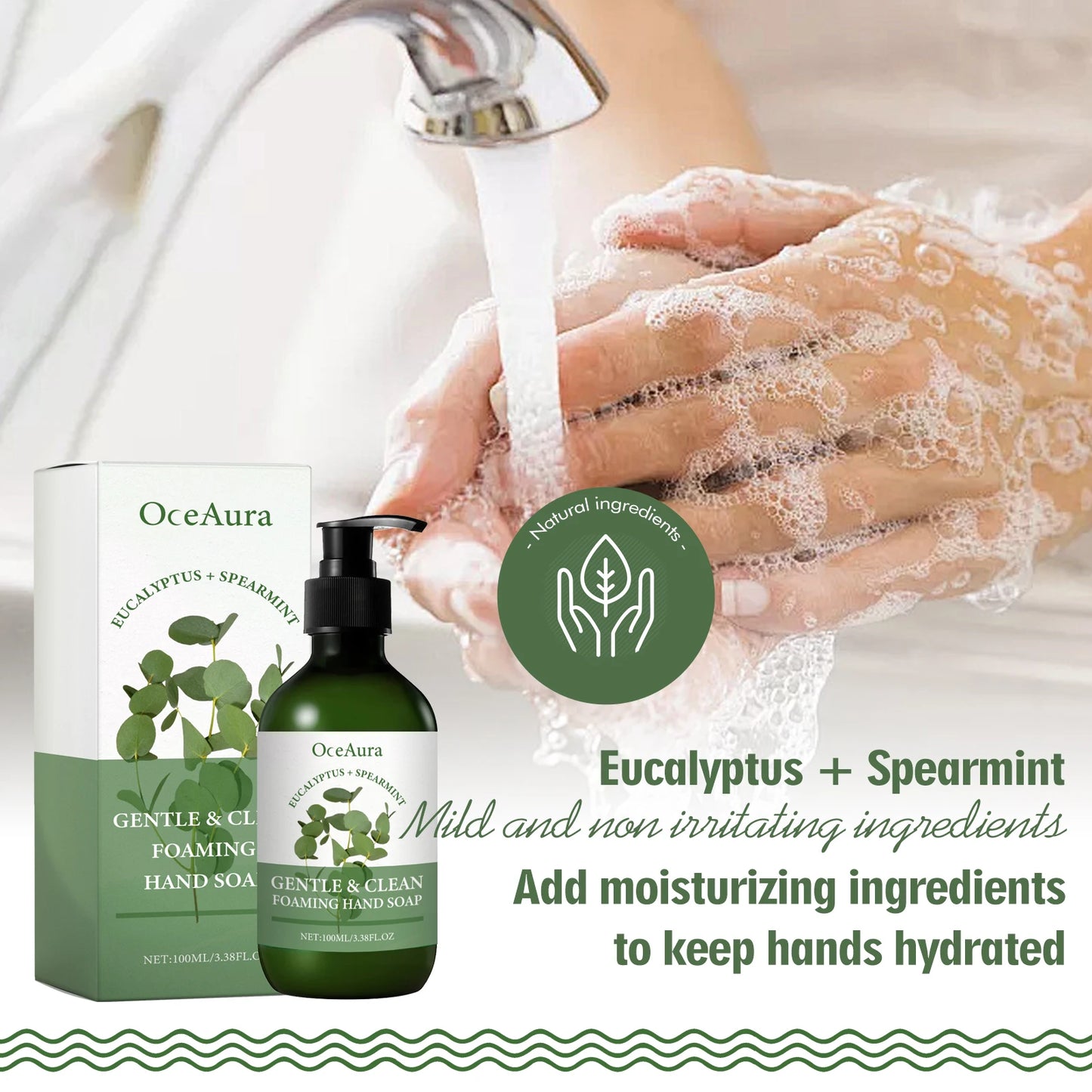 OceAura Eucalyptus Mint Foaming Hand Soap Moisturizing