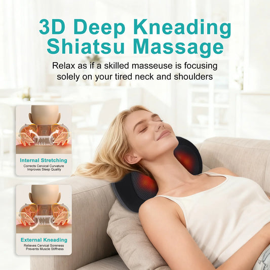 LEERCON 3D Shiatsu Neck and Back Massager Pillow With Heat