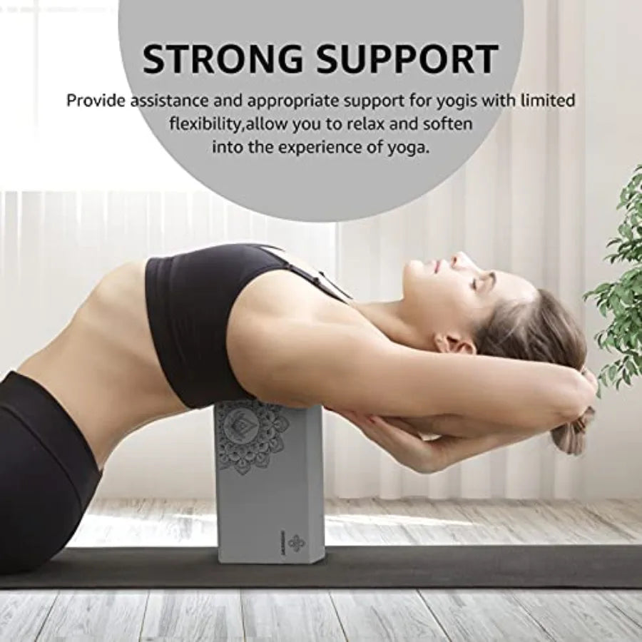 Yoga Block 2 Pack Latex Free EVA Foam NonSlip Surface