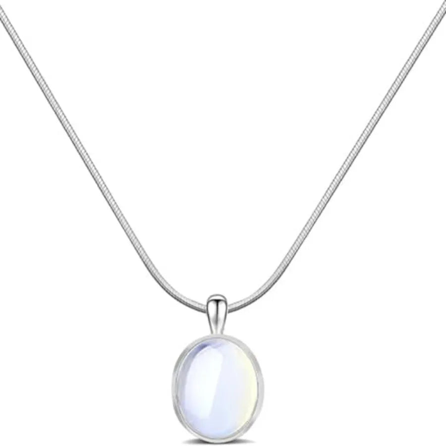Moonstone Teardrop Pendant Necklace For Women With Healing Crystals