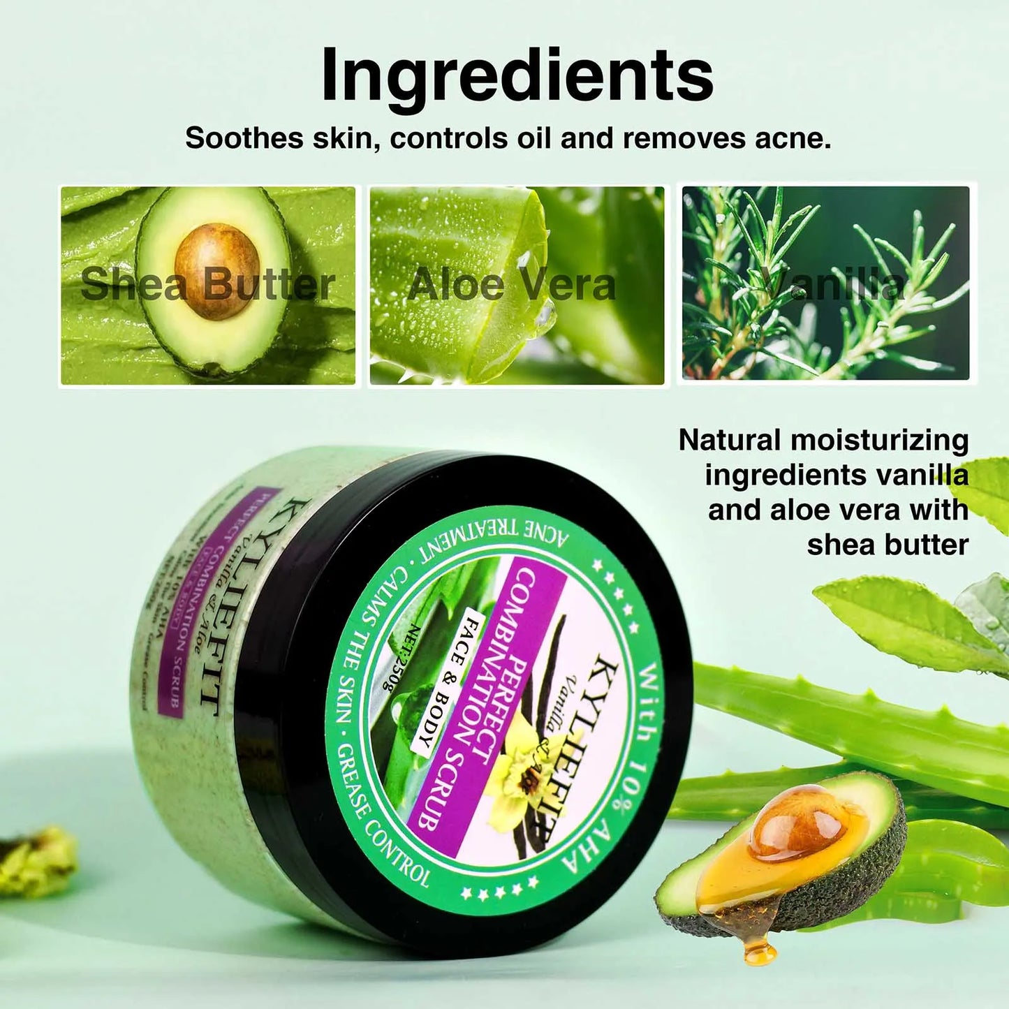 AILKE KYLIEFIT Premium Organic Scrub Set For Face And Body