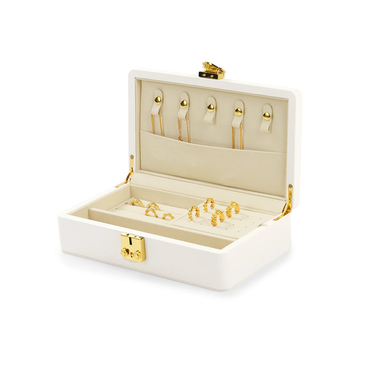 Oirlv Velvet Jewelry Box With Secure Lock And Dividers