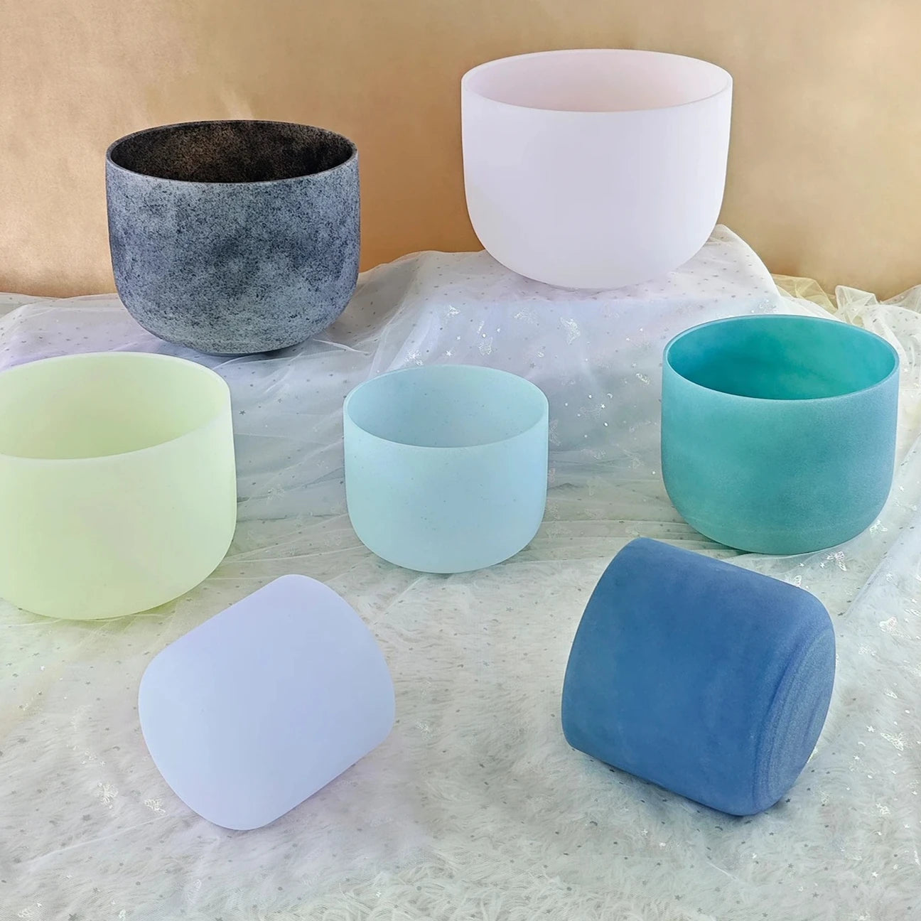 Gemstone Fusion Crystal Singing Bowl Set 432Hz 7 Pcs