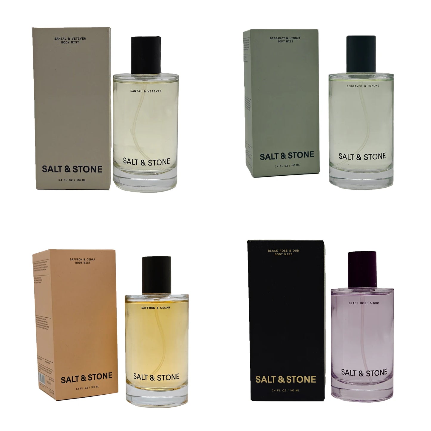 Salt and Stone Perfume Mist | 100ml / 3.4 fl oz Body & Hair Fragrance for Women & Men | Long Lasting Unisex Scent, Gift Set