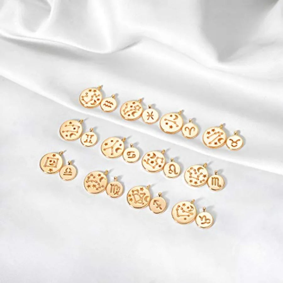 18K Gold Plated Astrology Zodiac Necklace With Constellation Pendant