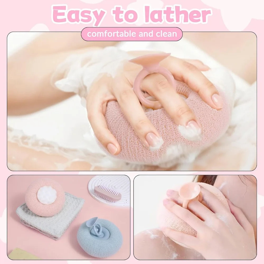 Exfoliating Sunflower Bath Ball Suction Cup Scrubber