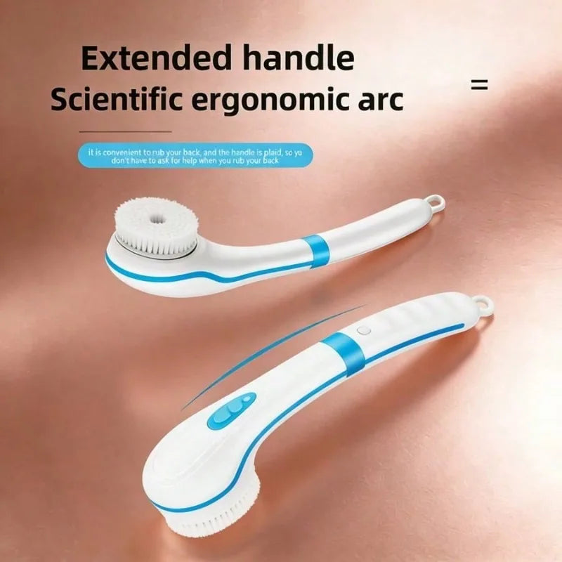 Long Handle Electric Shower Back Scrubber With Soft Bristles