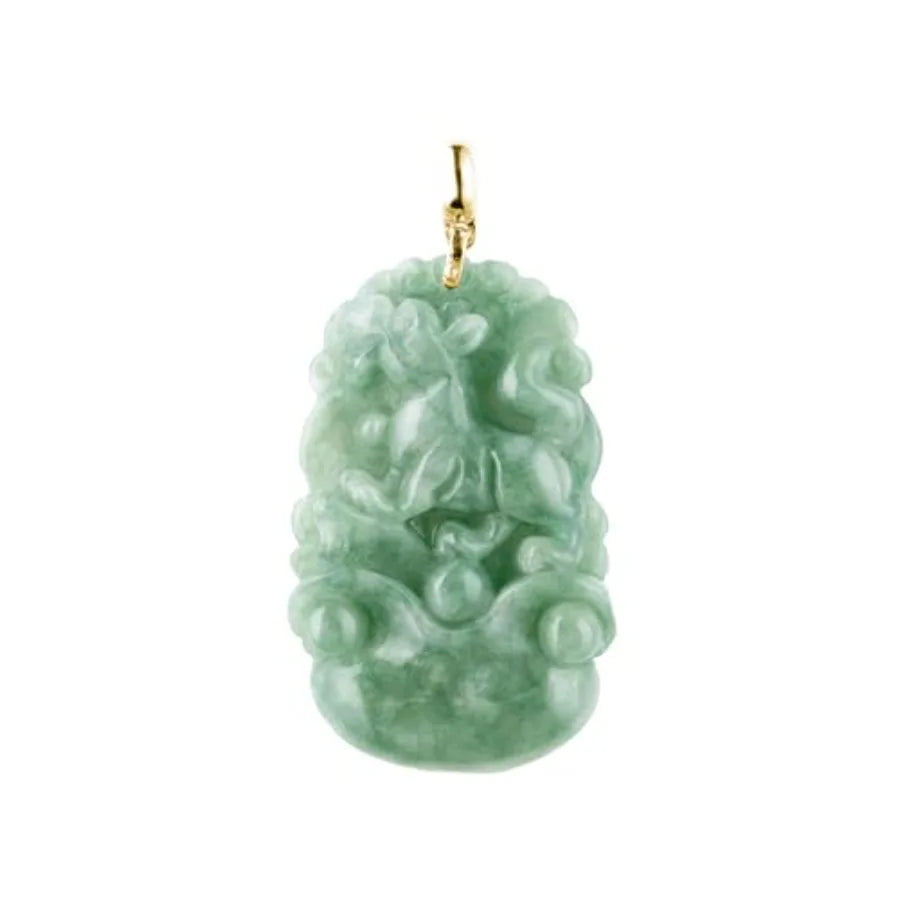 Natural Jade Necklace Real Jade Chinese Zodiac Charm Engraved Jewelry