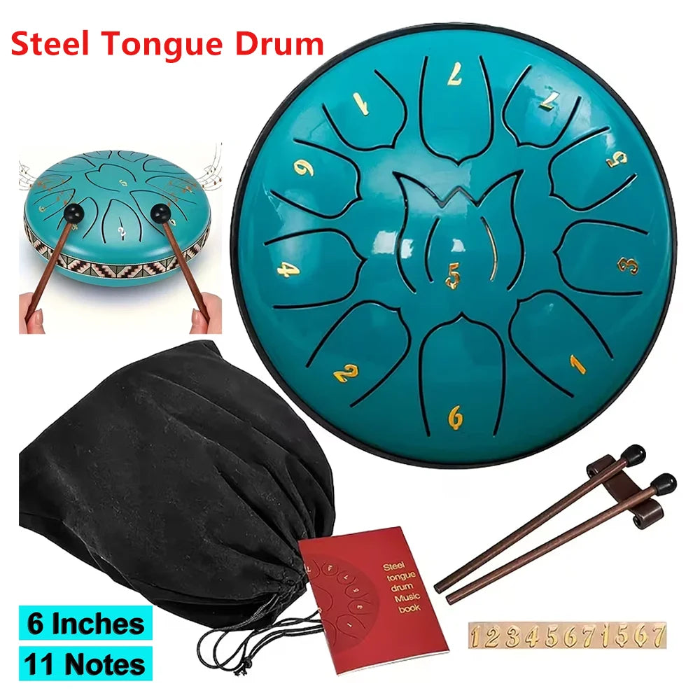 Steel Tongue Drum 11 Notes 6 Inch DKey Portable Instrument