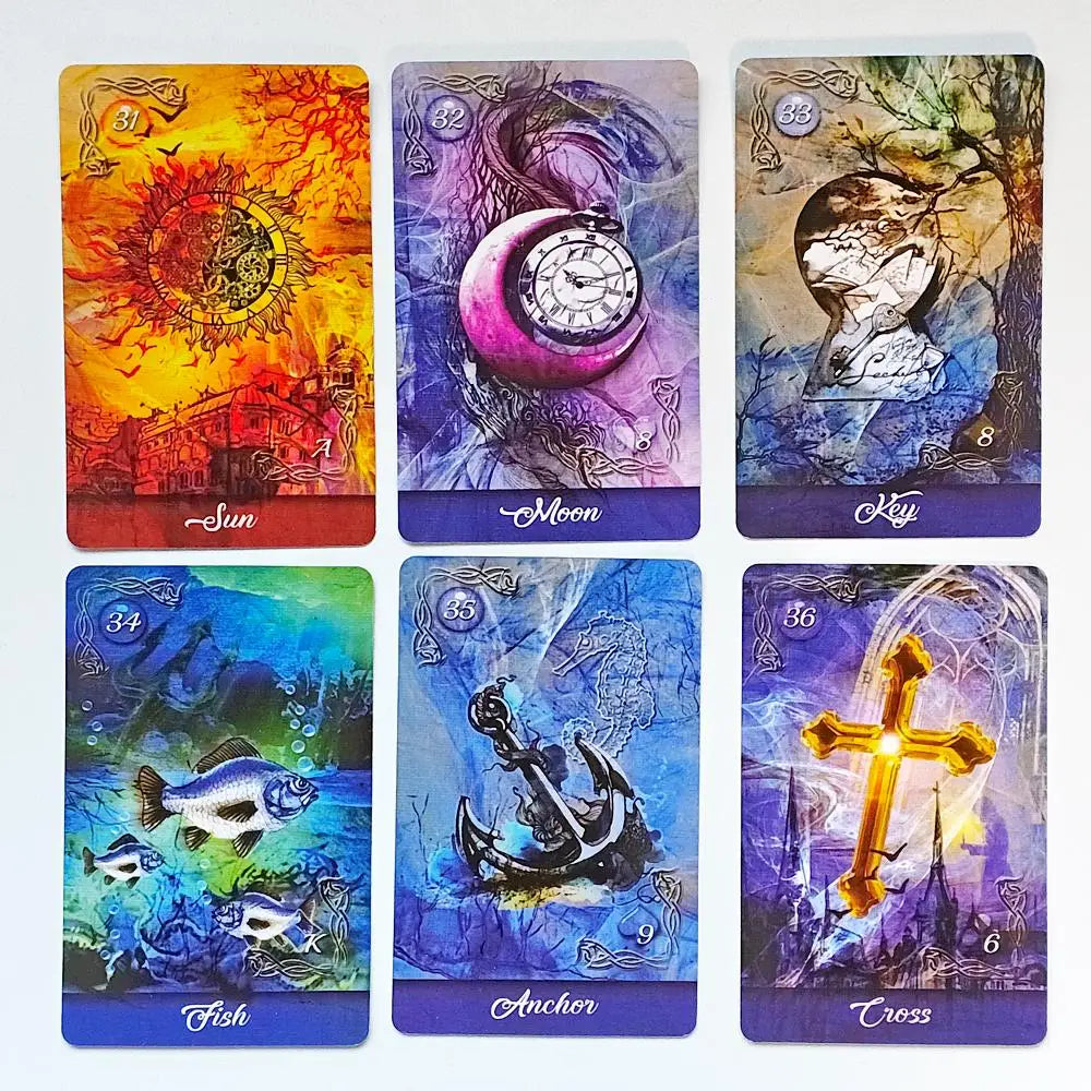 Mirror Truth Lenormand Deck Featuring Fractal Artistry For Divination