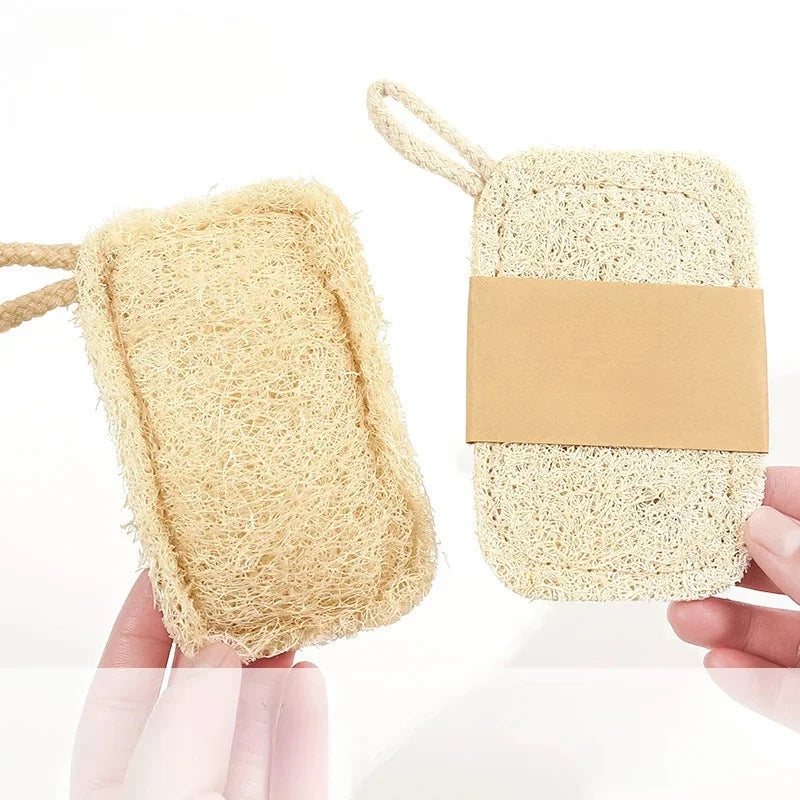 Premium 6Pcs Natural Loofah Exfoliating Sponges for Bathroom