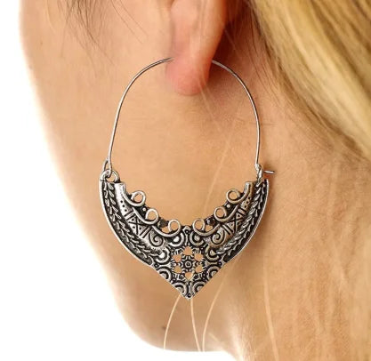 Bohemian Ethnic Hoop Earrings Handmade Vintage Tribal Jewelry For Women